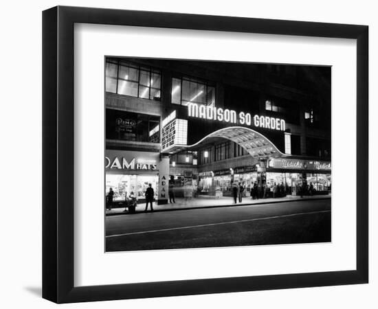 1950s Madison Square Garden Marquee Night West 49th Street Billing Ice Capades of 1953 Building-null-Framed Photographic Print