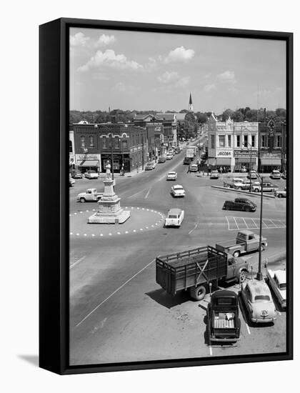 1950s Main Street of Small Town America Town Square Lebanon Tennessee-null-Framed Stretched Canvas