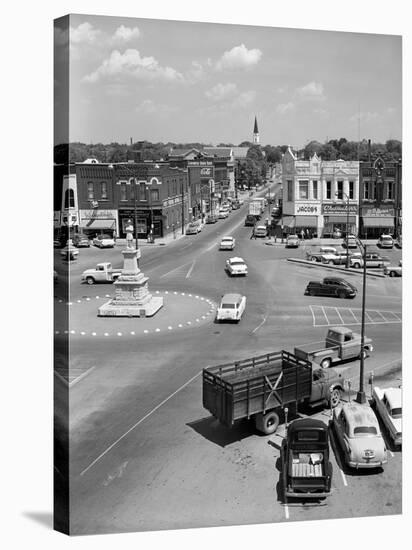 1950s Main Street of Small Town America Town Square Lebanon Tennessee-null-Stretched Canvas