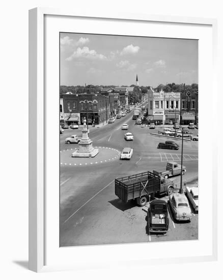 1950s Main Street of Small Town America Town Square Lebanon Tennessee-null-Framed Photographic Print