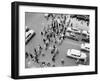 1950s New York City, NY 5th Avenue Overhead View of Traffic and Pedestrians Crossing Street-null-Framed Premium Photographic Print