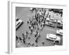 1950s New York City, NY 5th Avenue Overhead View of Traffic and Pedestrians Crossing Street-null-Framed Photographic Print