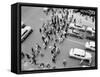 1950s New York City, NY 5th Avenue Overhead View of Traffic and Pedestrians Crossing Street-null-Framed Stretched Canvas