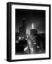 1950s Night Aerial Chicago, Illinois Looking Down on Michigan Avenue-null-Framed Photographic Print