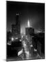 1950s Night Aerial Chicago, Illinois Looking Down on Michigan Avenue-null-Mounted Photographic Print