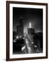 1950s Night Aerial Chicago, Illinois Looking Down on Michigan Avenue-null-Framed Photographic Print