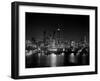 1950s Night Skyline Empire State Building Above Hudson River Midtown Manhattan, New York City-null-Framed Photographic Print