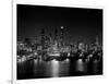 1950s Night Skyline Empire State Building Above Hudson River Midtown Manhattan, New York City-null-Framed Photographic Print