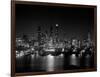 1950s Night Skyline Empire State Building Above Hudson River Midtown Manhattan, New York City-null-Framed Photographic Print