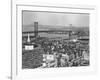1950s Philadelphia,, PA  Looking Northeast Past Delaware River Waterfront to Benjamin Franklin-null-Framed Photographic Print