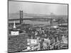 1950s Philadelphia,, PA  Looking Northeast Past Delaware River Waterfront to Benjamin Franklin-null-Mounted Photographic Print