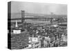 1950s Philadelphia,, PA  Looking Northeast Past Delaware River Waterfront to Benjamin Franklin-null-Stretched Canvas