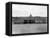 1950s Rome,, Italy Back View of Student Priests Lined Up by Wall Overlooking City with View-null-Framed Stretched Canvas