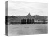 1950s Rome,, Italy Back View of Student Priests Lined Up by Wall Overlooking City with View-null-Stretched Canvas