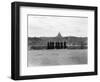 1950s Rome,, Italy Back View of Student Priests Lined Up by Wall Overlooking City with View-null-Framed Photographic Print