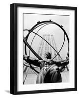 1950s Statue of Atlas at Rockefeller Center Midtown Manhattan-null-Framed Photographic Print