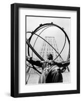 1950s Statue of Atlas at Rockefeller Center Midtown Manhattan-null-Framed Photographic Print