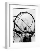 1950s Statue of Atlas at Rockefeller Center Midtown Manhattan-null-Framed Photographic Print