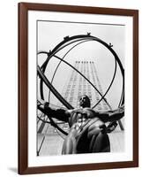 1950s Statue of Atlas at Rockefeller Center Midtown Manhattan-null-Framed Photographic Print