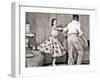 1950s TEENAGE COUPLE BOY AND GIRL DANCING ROCK AND ROLL JITTERBUG-Panoramic Images-Framed Premium Photographic Print