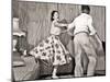 1950s TEENAGE COUPLE BOY AND GIRL DANCING ROCK AND ROLL JITTERBUG-Panoramic Images-Mounted Premium Photographic Print