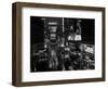 1950s Times Square Night from Times Building Up to Duffy Square Neon Signs Broadway Great White Way-null-Framed Photographic Print