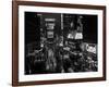 1950s Times Square Night from Times Building Up to Duffy Square Neon Signs Broadway Great White Way-null-Framed Photographic Print