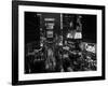 1950s Times Square Night from Times Building Up to Duffy Square Neon Signs Broadway Great White Way-null-Framed Photographic Print