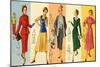 1950s UK Dress Patterns Magazine Plate-null-Mounted Giclee Print