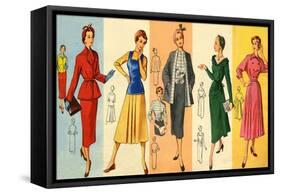 1950s UK Dress Patterns Magazine Plate-null-Framed Stretched Canvas
