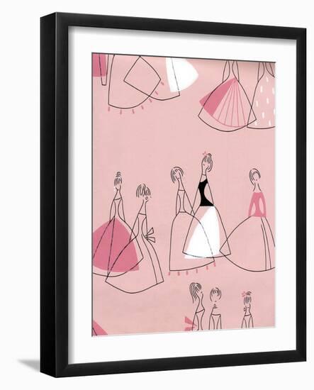 1950s UK Women in Dresses Book Plate-null-Framed Giclee Print