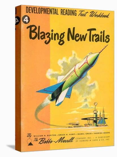 1950s USA Blazing New Trails Book Cover-null-Stretched Canvas