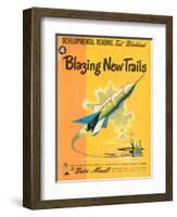 1950s USA Blazing New Trails Book Cover-null-Framed Giclee Print