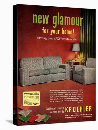 1950s USA Kroehler Magazine Advertisement-null-Stretched Canvas
