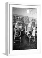 1951: Roberta Peters Working Out with Joseph Pilates and Others in a Studio, New York, NY-Michael Rougier-Framed Premium Photographic Print