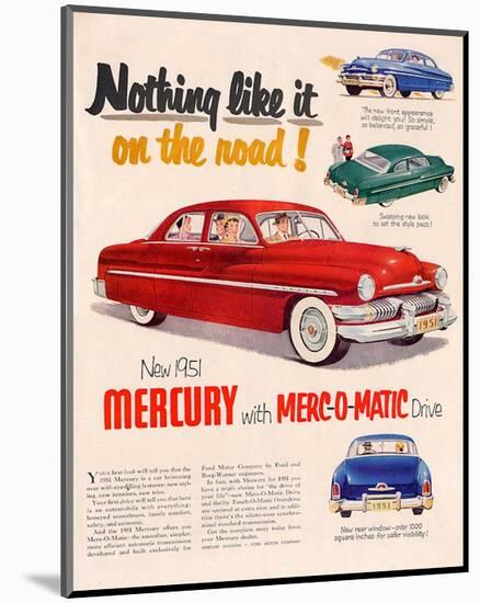 1951Mercury Merc-O-Matic Drive-null-Mounted Art Print