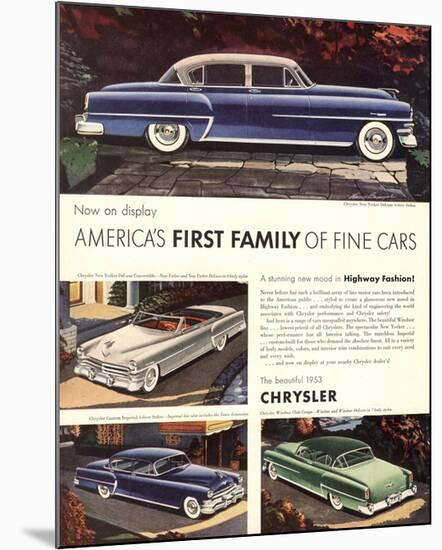 1953 Chrysler - First Family-null-Mounted Art Print