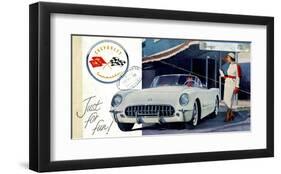 1953 GM Corvette Just for Fun-null-Framed Art Print