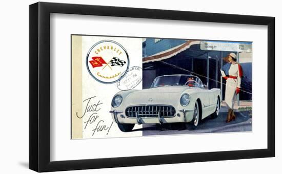 1953 GM Corvette Just for Fun-null-Framed Art Print