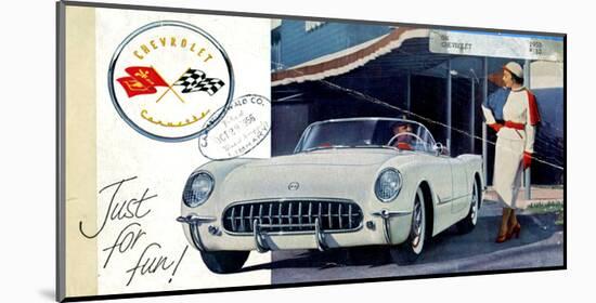 1953 GM Corvette Just for Fun-null-Mounted Art Print