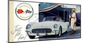 1953 GM Corvette Just for Fun-null-Mounted Art Print