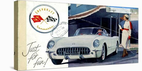 1953 GM Corvette Just for Fun-null-Stretched Canvas