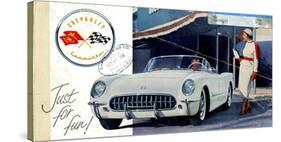 1953 GM Corvette Just for Fun-null-Stretched Canvas