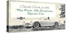 1954 GM Corvette Sports Car-null-Stretched Canvas