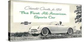 1954 GM Corvette Sports Car-null-Stretched Canvas