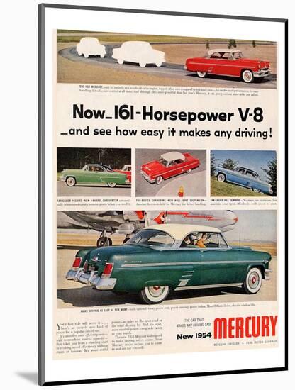 1954 Mercury 161-Horsepower V8-null-Mounted Art Print