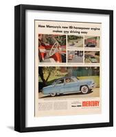 1954Mercury-Makes Driving Easy-null-Framed Art Print