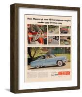 1954Mercury-Makes Driving Easy-null-Framed Art Print