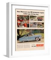 1954Mercury-Makes Driving Easy-null-Framed Art Print