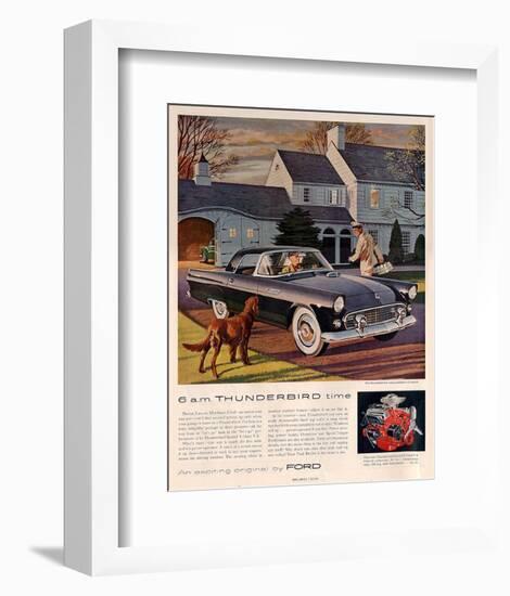 1955 6 A.M. Thunderbird Time-null-Framed Art Print